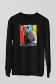 Koala Baskılı Unisex Siyah Sweatshirt