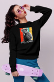 Koala Baskılı Unisex Siyah Sweatshirt