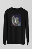 Koala Baskılı Unisex Siyah Sweatshirt