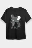 Koala Baskılı Unisex Siyah Tişört - Tshirt