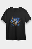 Koala Baskılı Unisex Siyah Tişört - Tshirt