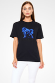 Koala Baskılı Unisex Siyah Tişört - Tshirt