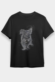 Koala Baskılı Unisex Siyah Tişört - Tshirt