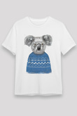 Koala Unisex Baskılı Beyaz Tişört - Tshirt