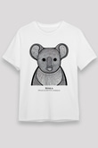 Koala Unisex Baskılı Beyaz Tişört - Tshirt
