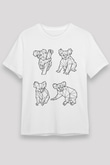 Koala Unisex Baskılı Beyaz Tişört - Tshirt