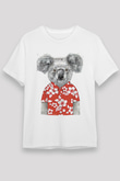Koala Unisex Baskılı Beyaz Tişört - Tshirt