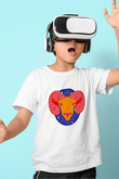 Koç Burcu Baskılı Beyaz Unisex Beyaz Çocuk Tişört - Tshirt