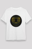 Koç Burcu Baskılı Unisex Siyah Tişört - Tshirt
