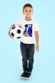Kolaj Baskılı Beyaz Unisex Çocuk Tişört