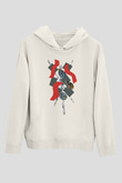 Kolaj Beyaz Unisex Kapşonlu Sweatshirt