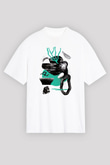 Kolaj Beyaz Unisex Oversize Tişört T-Shirt