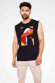 Kolaj Siyah Unisex Kolsuz Tişört