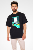 Kolaj Siyah Unisex Oversize Tişört T-Shirt