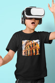Kolezyum Baskılı Siyah Unisex Çocuk Tişört