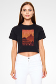 Kolezyum Siyah  Crop Top Tişört
