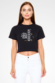 Kolezyum Siyah  Crop Top Tişört