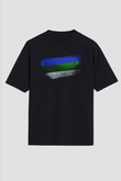 Komi Cumhuriyeti - Komi Republic Bayrağı Baskılı Unisex Siyah Oversize Tişört