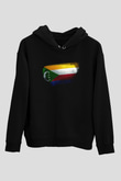 Komorlar - Comoros Bayrağı Baskılı Unisex Siyah Kapüşonlu Sweatshirt