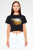 Konstantin takı Siyah Crop Top Tişört