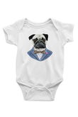 Köpek Baskılı Beyaz Unisex Bebek Body - Zıbın
