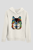 Köpek Beyaz Unisex Kapşonlu Sweatshirt
