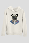 Köpek Beyaz Unisex Kapşonlu Sweatshirt