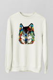 Köpek Beyaz Unisex Sweatshirt