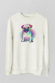 Köpek Beyaz Unisex Sweatshirt