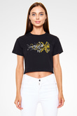 Köpekbalığı Siyah Crop Top Tişört