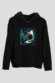 Köpekbalığı Siyah Unisex Hoodie