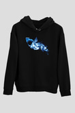 Köpekbalığı Siyah Unisex Hoodie