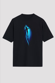 Köpekbalığı Siyah Unisex Oversize Tişört T-Shirt