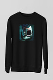 Köpekbalığı Siyah Unisex Sweatshirt