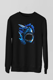 Köpekbalığı Siyah Unisex Sweatshirt