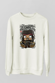 Korsan Jack Baskılı Unisex Beyaz Sweatshirt
