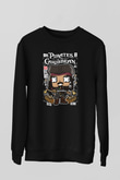 Korsan Jack Baskılı Unisex Siyah Sweatshirt