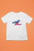Koşu Baskılı Unisex Beyaz Çocuk Tişört - Tshirt