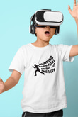 Koşu Baskılı Unisex Beyaz Çocuk Tişört - Tshirt