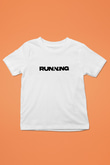Koşu Baskılı Unisex Beyaz Çocuk Tişört - Tshirt