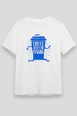Koşu Baskılı Unisex Beyaz Tişört - Tshirt