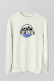 Koşu Baskılı Unisex Ekru Sweatshirt