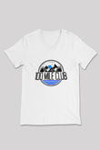 Koşu Baskılı Unisex V Yaka Tişört - Tshirt
