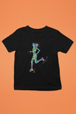 Koşu - Running Baskılı Unisex Siyah Çocuk Tİşörtü - Tshirt