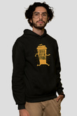 Koşu - Running Baskılı Unisex Siyah Hoodie