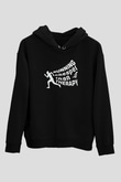 Koşu - Running Baskılı Unisex Siyah Hoodie