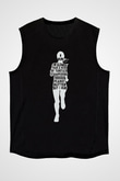 Koşu - Running Baskılı Unisex Siyah Kolsuz Tişört