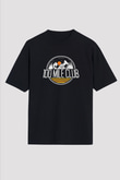 Koşu - Running Baskılı Unisex Siyah Oversize Tişört