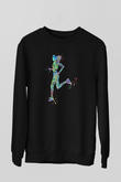 Koşu - Running Baskılı Unisex Siyah Sweatshirt