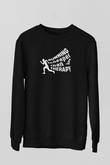 Koşu - Running Baskılı Unisex Siyah Sweatshirt